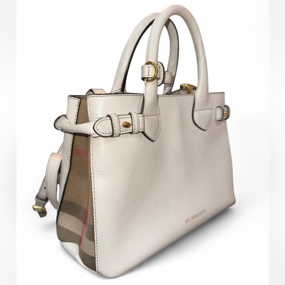 Burberry Handbags - Burberry Cream Leather Satchel